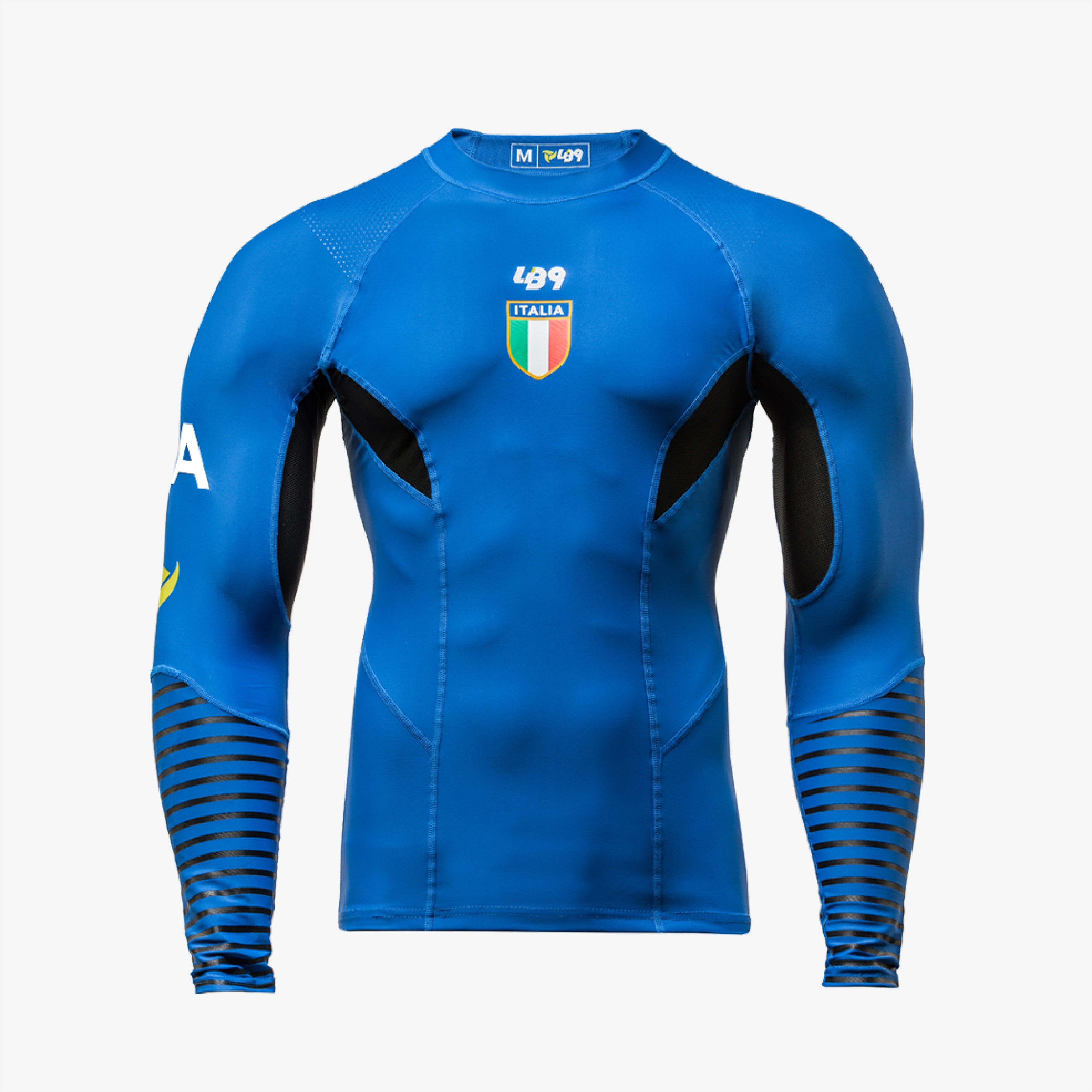 lb9-rashguard-manche-longue-compression-bleu-italie image 1
