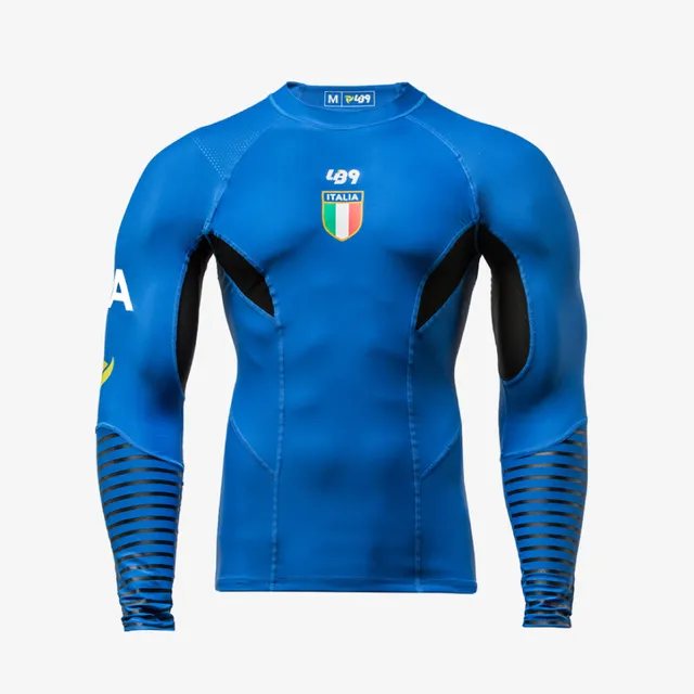 lb9-rashguard-manche-longue-compression-bleu-italie image 1