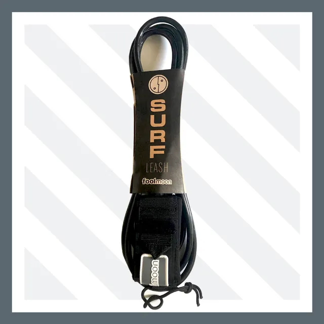fool-moon-surf-leash-surf-9-ft-noir-9-mm image 1