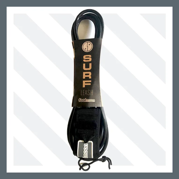fool-moon-surf-leash-surf-9-ft-noir-9-mm image 1